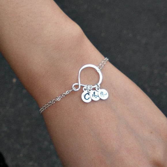 Personalized Initial Bracelet for her - Personalized Silver Bracelet -  Nadin Art Design - Personalized Jewelry