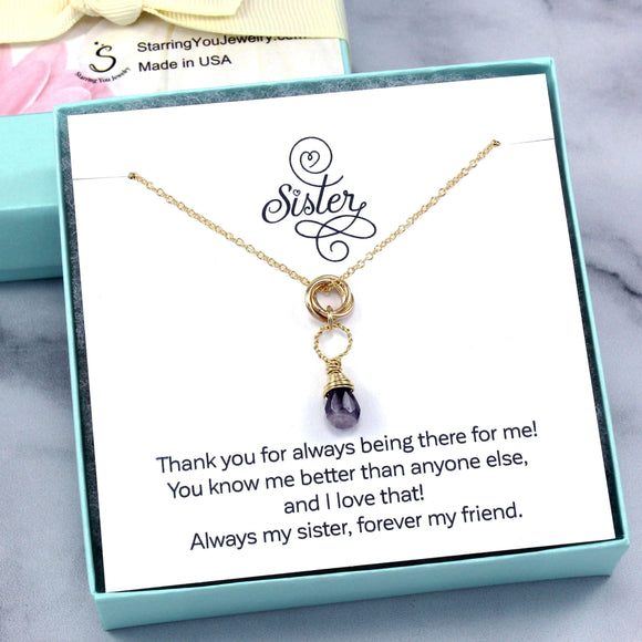 Beautiful Sister Bling Message Card Necklace Best Sister Jewelry Gift –  love and lily designs