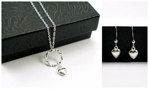 Small heart jewelry dangle drop sterling silver